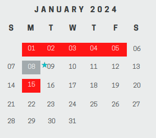 District School Academic Calendar for Ellison High School for January 2024