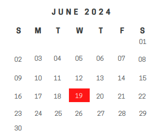 District School Academic Calendar for Gateway High School for June 2024