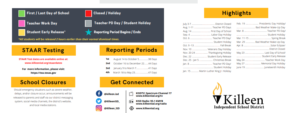 District School Academic Calendar Key for Pathways Learning Center
