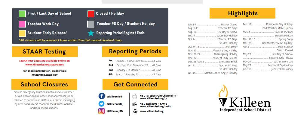 District School Academic Calendar Key for Peebles Elementary