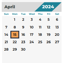 District School Academic Calendar for Klein Oak High School for April 2024