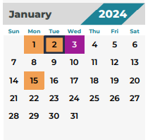 District School Academic Calendar for Schindewolf Intermediate School for January 2024