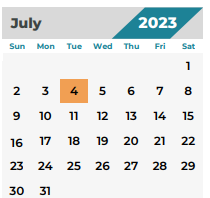 District School Academic Calendar for Wunderlich Intermediate for July 2023