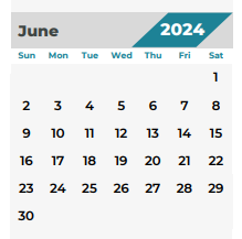 District School Academic Calendar for Kuehnle El for June 2024