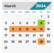 District School Academic Calendar for Klein Oak High School for March 2024