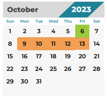 District School Academic Calendar for Frank Elementary for October 2023