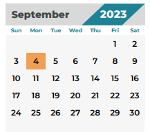 District School Academic Calendar for Vistas High School for September 2023