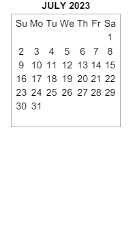 District School Academic Calendar for Maple Crest Elementary Sch for July 2023