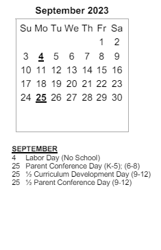District School Academic Calendar for Maple Crest Elementary Sch for September 2023