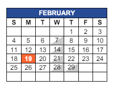 District School Academic Calendar for C I Waggoner School for February 2024