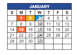 District School Academic Calendar for C I Waggoner School for January 2024