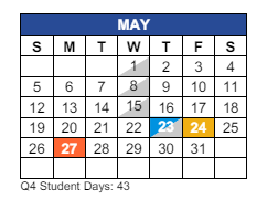 District School Academic Calendar for C I Waggoner School for May 2024