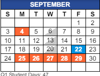 District School Academic Calendar for C I Waggoner School for September 2023