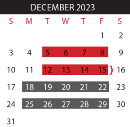 District School Academic Calendar for Cesar Chavez Middle School for December 2023