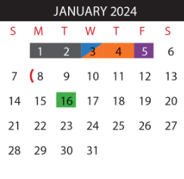 District School Academic Calendar for Diaz-Villarreal Elementary School for January 2024