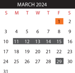 District School Academic Calendar for Eligio Kika De La Garza Elementary for March 2024