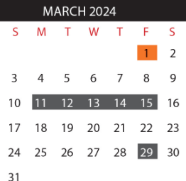 District School Academic Calendar for Cesar Chavez Middle School for March 2024