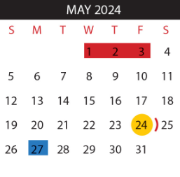 District School Academic Calendar for Eligio Kika De La Garza Elementary for May 2024
