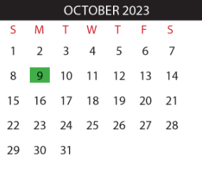 District School Academic Calendar for E B Reyna Elementary for October 2023