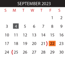 District School Academic Calendar for Ann Richards Middle School for September 2023