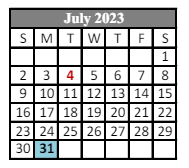 District School Academic Calendar for Lafayette Alternative Program For Students for July 2023