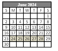 District School Academic Calendar for Lafayette Alternative Program For Students for June 2024