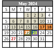District School Academic Calendar for C.A.P.S Continuing Academic Program School for May 2024