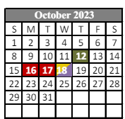 District School Academic Calendar for Lafayette Alternative Program For Students for October 2023