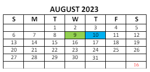 District School Academic Calendar for Lafayette Tecumseh Jr High Sch for August 2023
