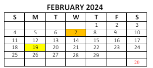 District School Academic Calendar for Lafayette Tecumseh Jr High Sch for February 2024
