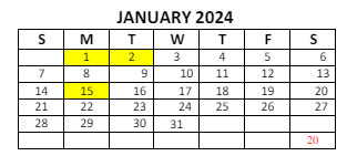 District School Academic Calendar for Lafayette Tecumseh Jr High Sch for January 2024