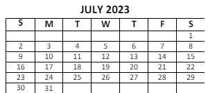 District School Academic Calendar for Lafayette Tecumseh Jr High Sch for July 2023