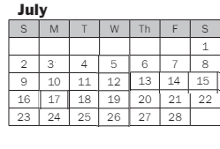 District School Academic Calendar for Best Night School for July 2023