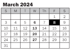 District School Academic Calendar for Helen Keller Elementary for March 2024