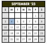 District School Academic Calendar for Union Elementary School for September 2023