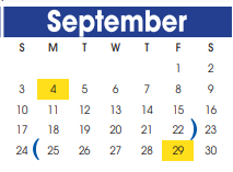 District School Academic Calendar for Hutchison Elementary for September 2023