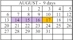 District School Academic Calendar for Austin Elementary School for August 2023