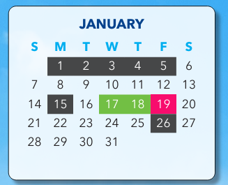 District School Academic Calendar for Hill Center for January 2024