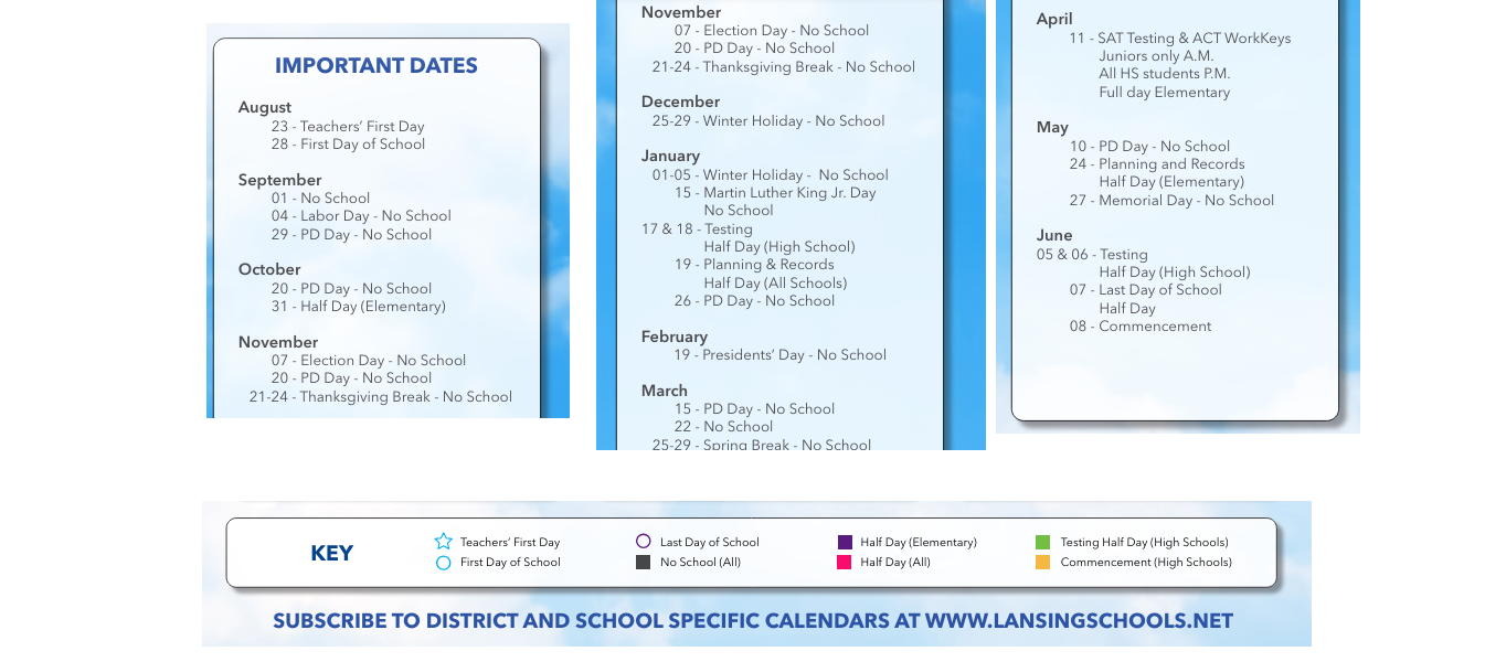 District School Academic Calendar Key for Hill Center