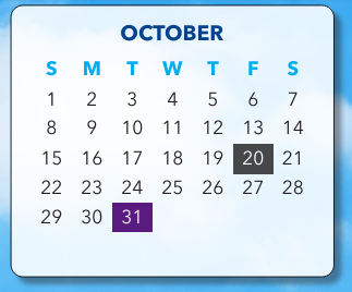 District School Academic Calendar for Bingham School for October 2023