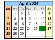 District School Academic Calendar for Laporte High School for April 2024