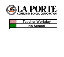 District School Academic Calendar Legend for Laporte High School