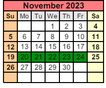 District School Academic Calendar for Laporte High School for November 2023