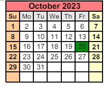 District School Academic Calendar for Laporte High School for October 2023