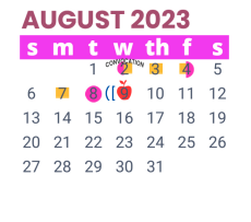 District School Academic Calendar for Pierce Elementary School for August 2023