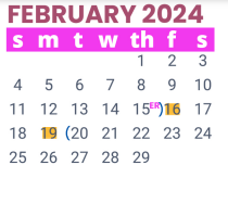 District School Academic Calendar for Heights Elementary School for February 2024