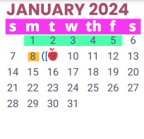 District School Academic Calendar for D D Hachar Elementary School for January 2024