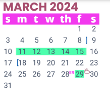 District School Academic Calendar for J Kawas Elementary for March 2024