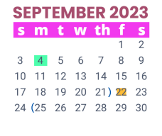 District School Academic Calendar for Lamar Middle for September 2023