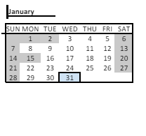 District School Academic Calendar for John R Rollins for January 2024
